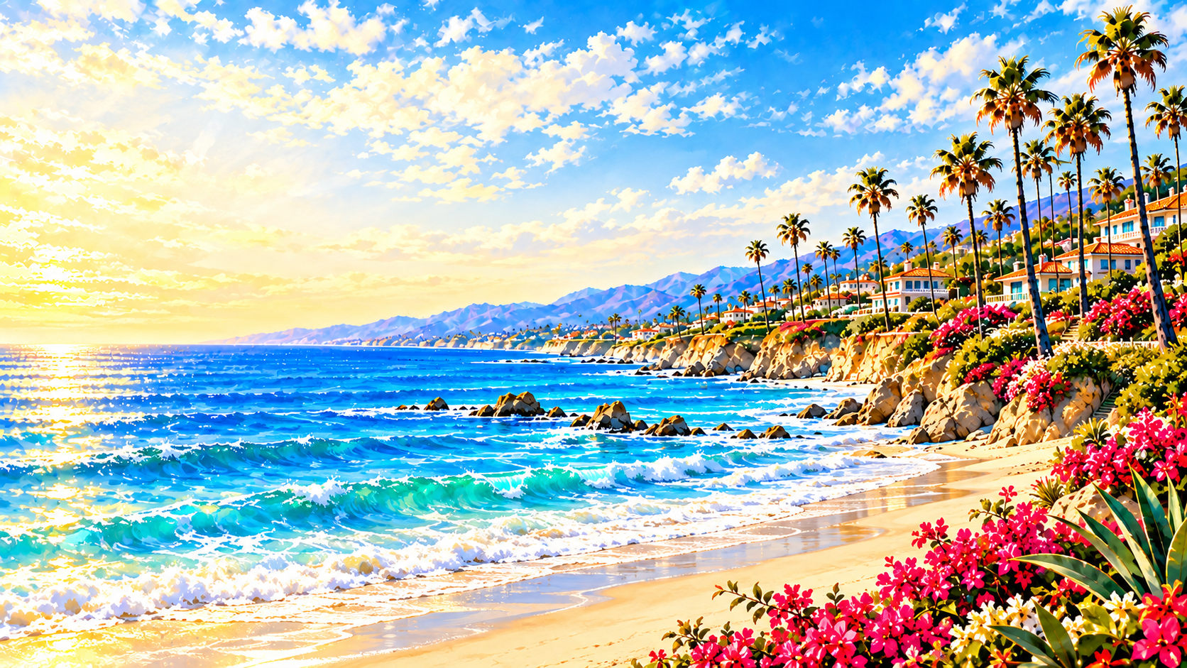 Illustrated Laguna Beach coast